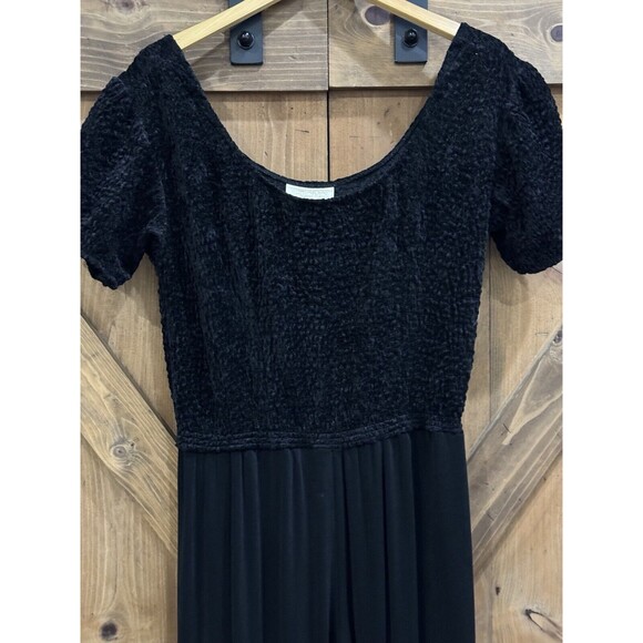 Vintage CACHE Gold Label Black Stretch Wide Leg Jumpsuit 90s Women’s Sz L - Picture 2 of 6